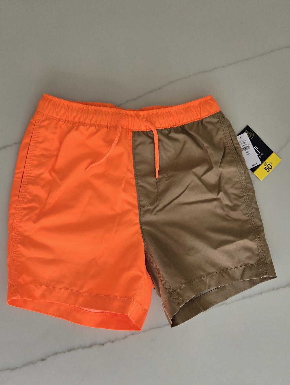 New Neon Orange Boys Swim Shorts 10 Large
